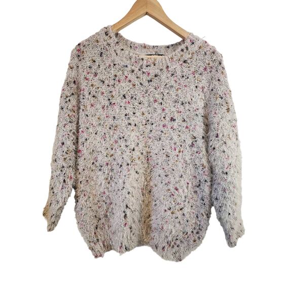 OLIVER.O Women's Soft Fuzzy Chunky Sweater w Silver Accents Retro Festive SMALL - Picture 1 of 7